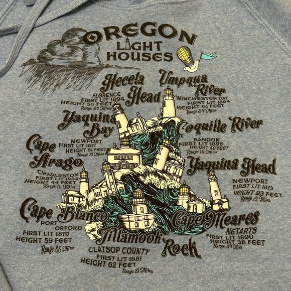 Oregon Lighthouses Hoody - Picture 1 of 5